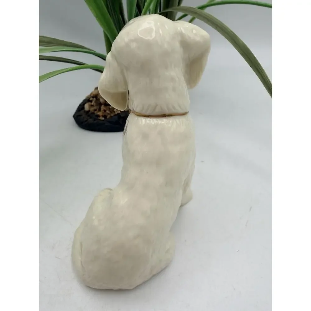 Lenox Dog Puppy Porcelain Figurine 24kt Gold Heart Collar Lab Retriever VTG